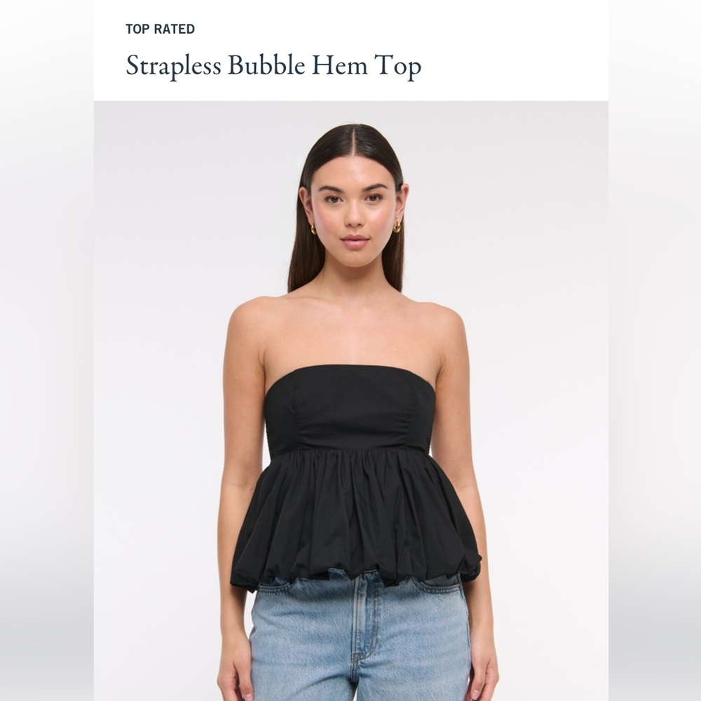 Abercrombie strapless bubble hem top